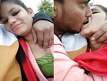 Hot Desi Lover OutDoor Kissing and Romance